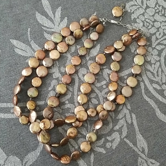 Silpada Brown Pearl Triple Strand Necklace - Picture 3 of 8